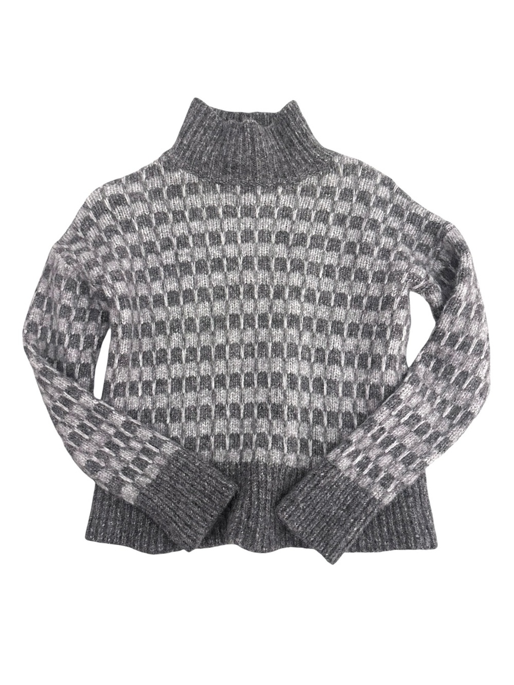Everlane Cloud Checkered Turtleneck Sweater Small NWT